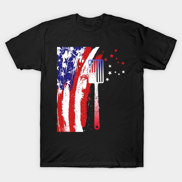 American map and Flag, 4th of July, happy independence day God Bless America T-Shirt by SweetMay